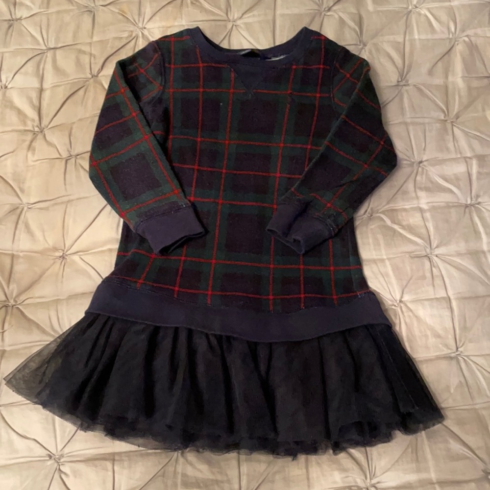 Polo Ralph Lauren Tartan Dress, Navy, Size: 3T